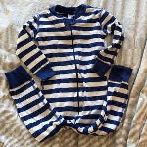 Hanna Anderson zip front striped pajamas sz 3